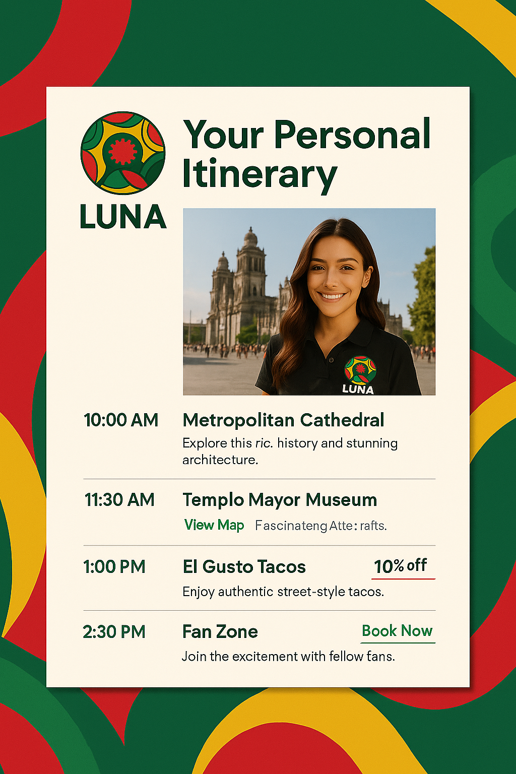 Itinerario personal para el servicio LUNA